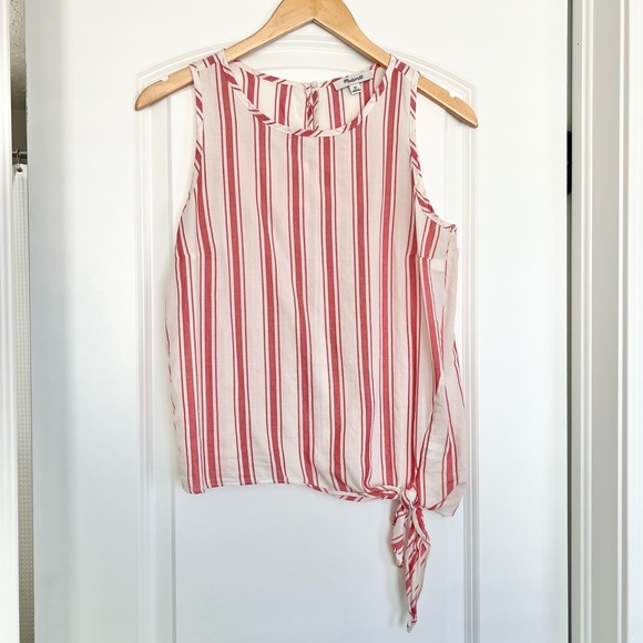 Madewell Striped Side Tie Tank Top in Marcia Stripe - Picture 3 of 7
